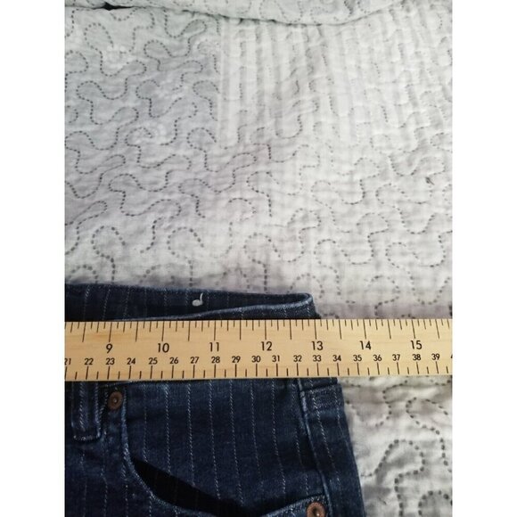 Volcom Pinstriped Button Fly Jeans Size 28 Skinny High Rise - Picture 6 of 8